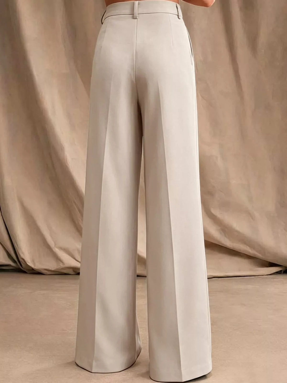 High-Waisted Pleated Wide-Leg Pants