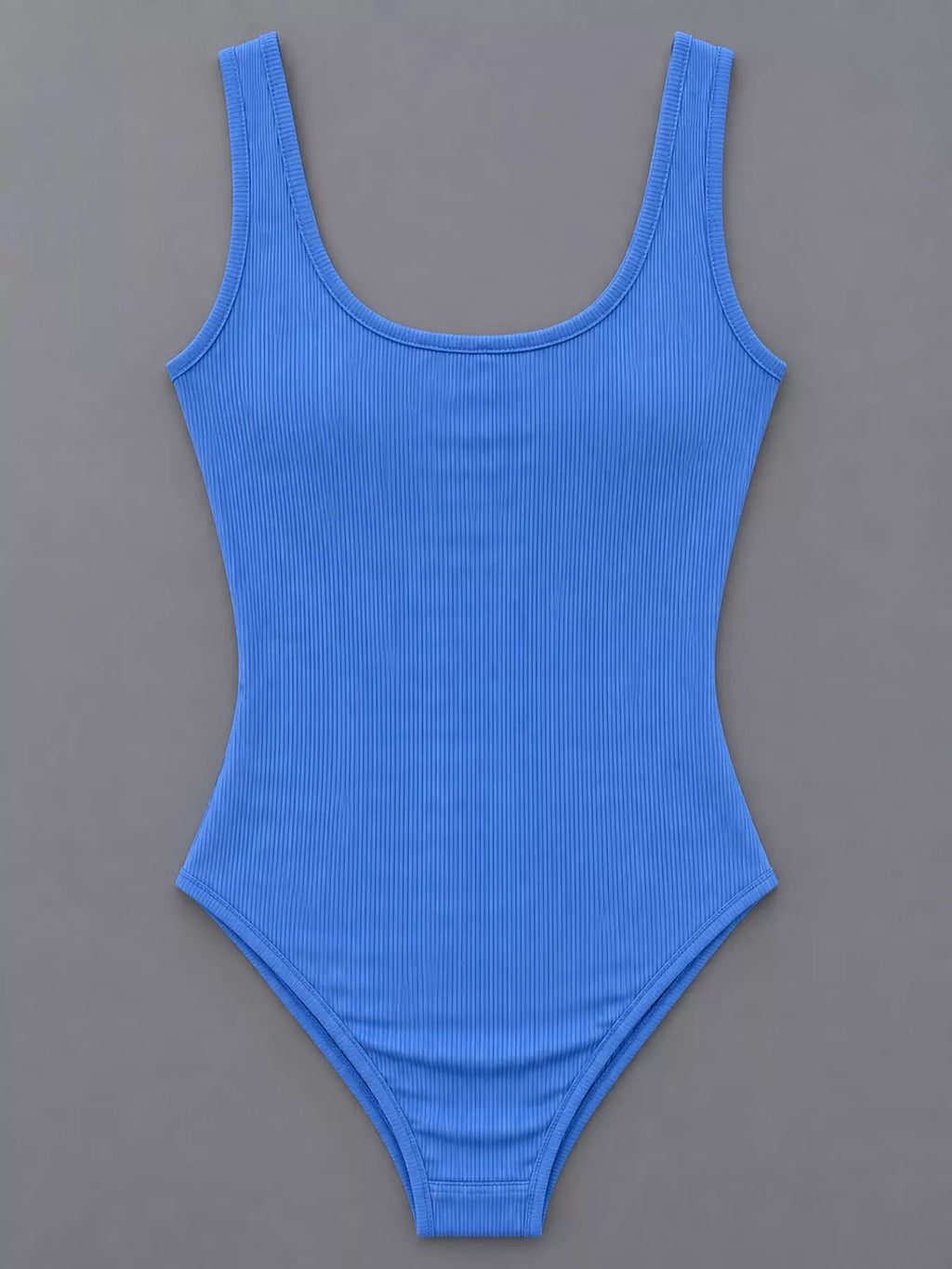 Full Size Ribbed Knit Sleeveless Scoop Neck Bodysuit Plus Size