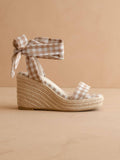 The Oceana | Latte Gingham Wrap Wedge