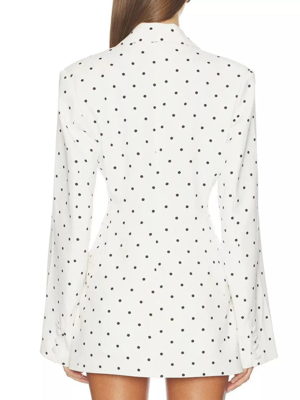 Polka Dot Single-Breasted Blazer