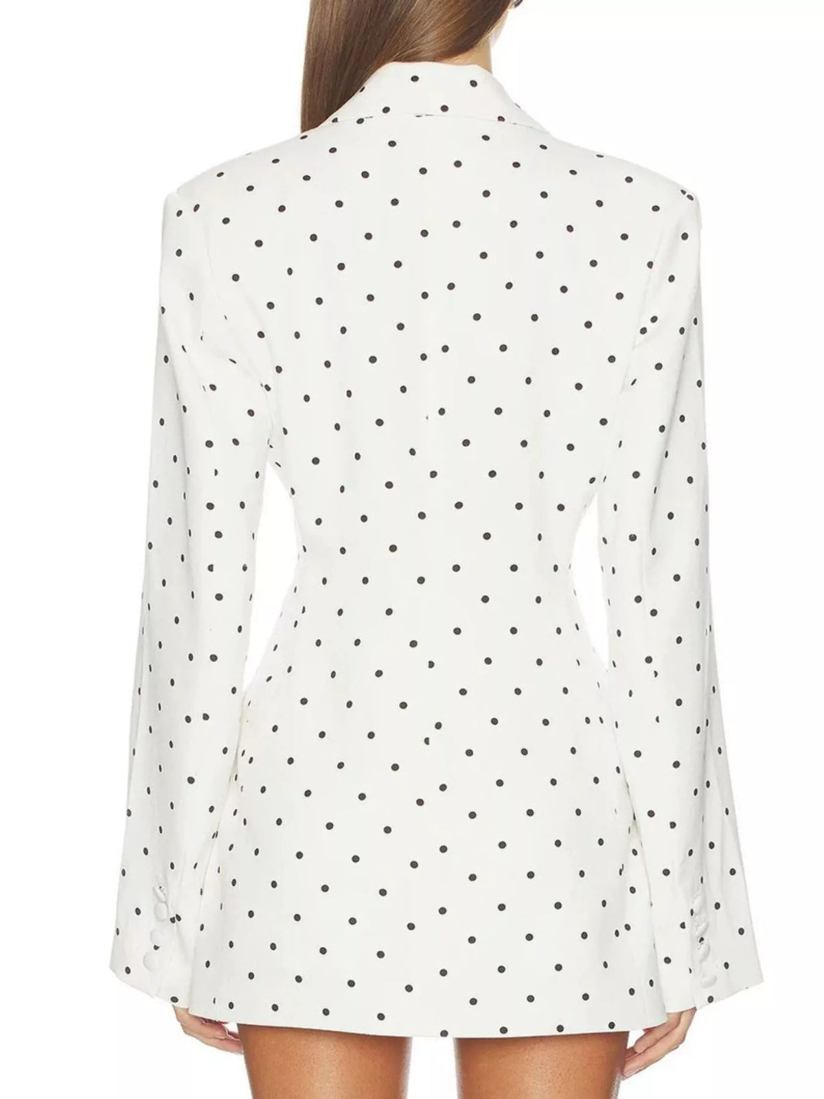 Polka Dot Single-Breasted Blazer