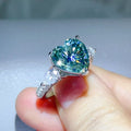 6 Carat 925 Sterling Silver Moissanite Heart Ring