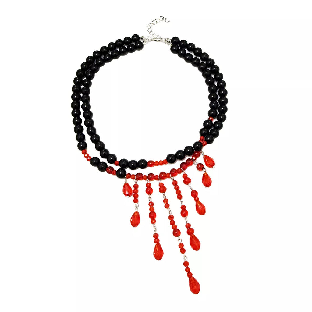 Halloween Teardrop Beaded Double Layered Necklace