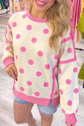Polka Dot Crew Neck Sweatshirt
