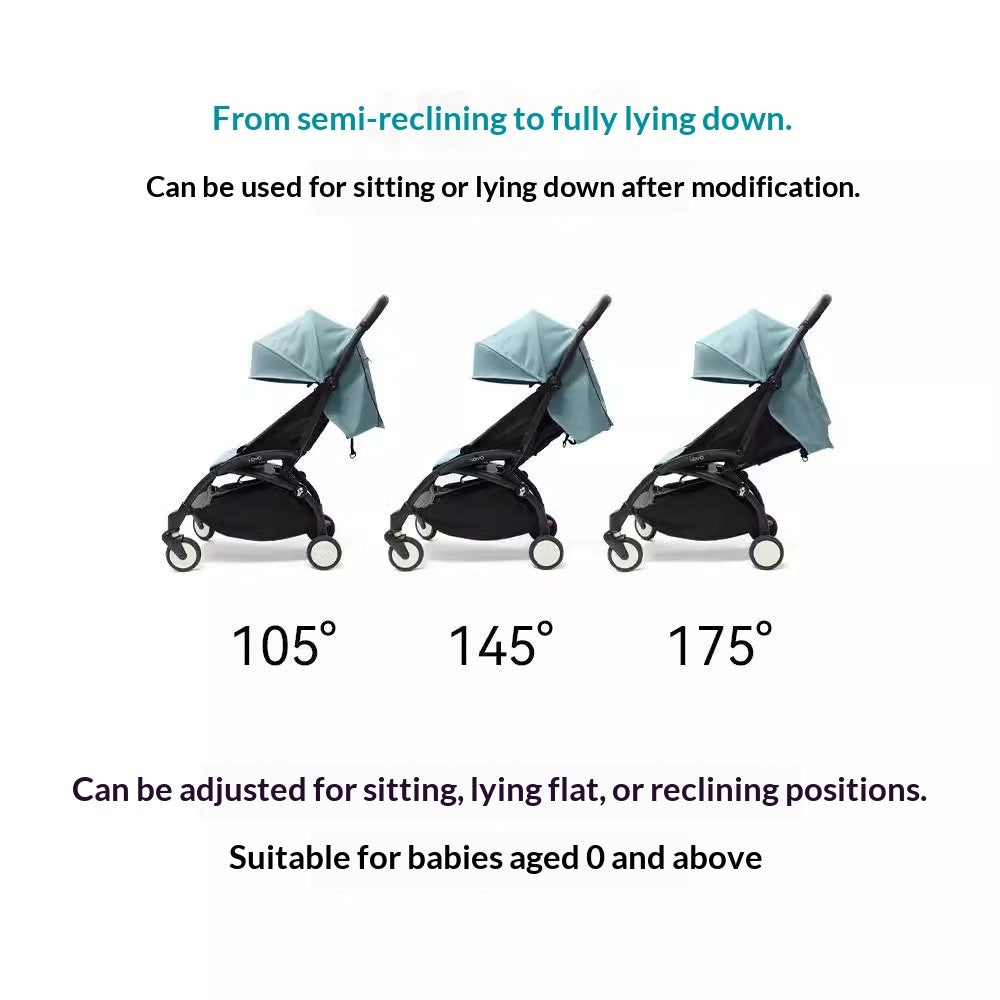 Stroller Flat-recline Three-piece Set Canopy And Seat Pad