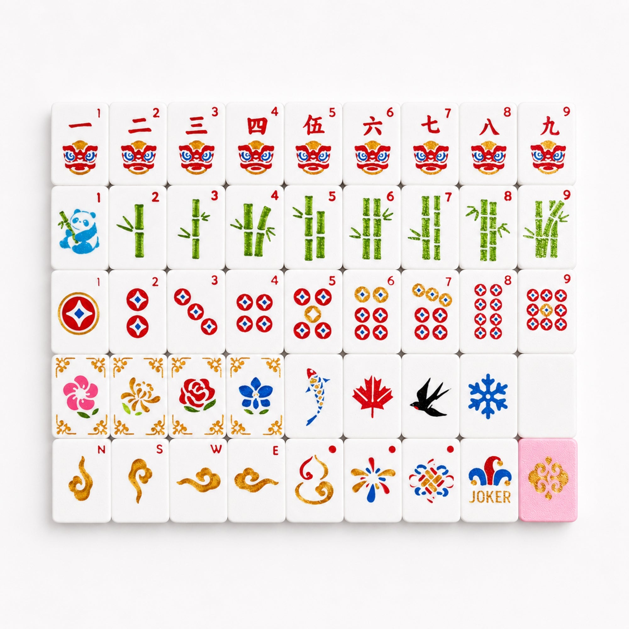 160PCS Floating Mahjong Tile Set Classic Style With 3 Dice