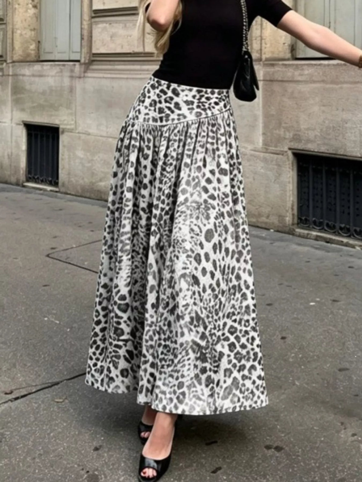 Animal Print Maxi Skirt