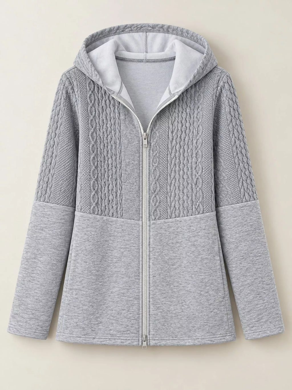 Full Size Hooded Zip-Up Jacket Plus Size