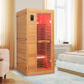 Far Infrared Wooden Sauna Room with Bluetooth Speakers and Oxygen Ionizer for 1-2 person