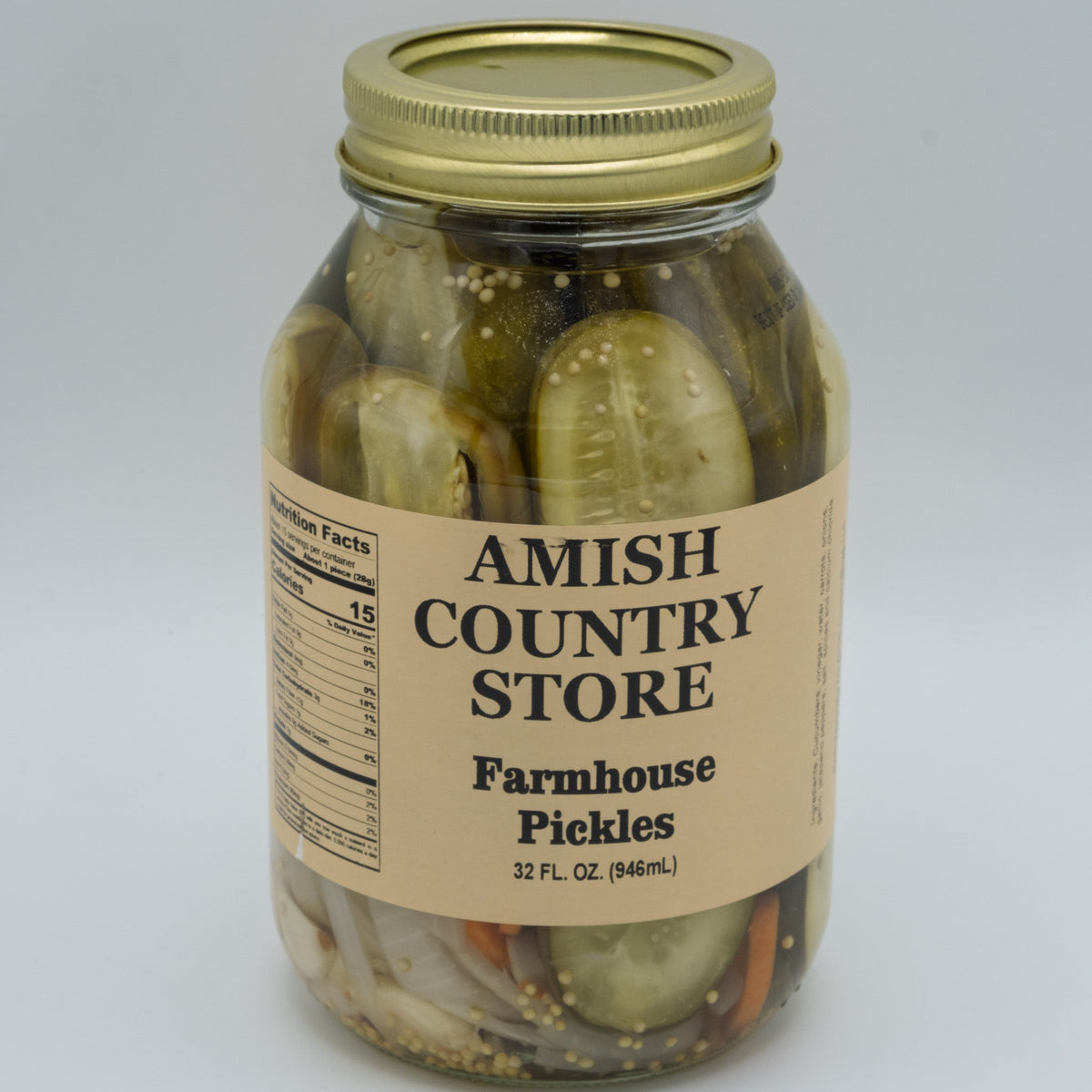 Old-Fashioned Farmhouse Pickles | Mild Country Pickles | Amish Country Store | 32 oz