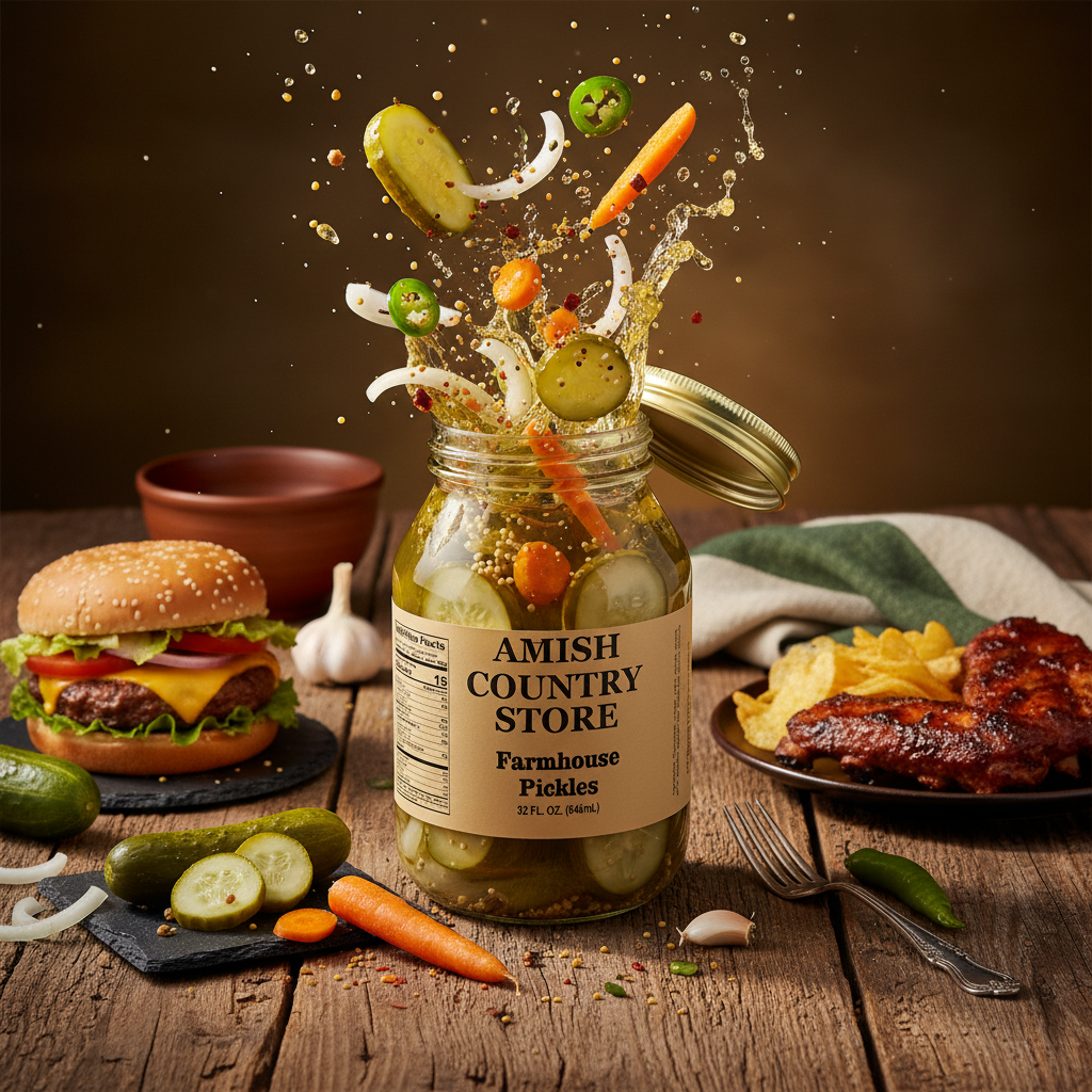 Old-Fashioned Farmhouse Pickles | Mild Country Pickles | Amish Country Store | 32 oz