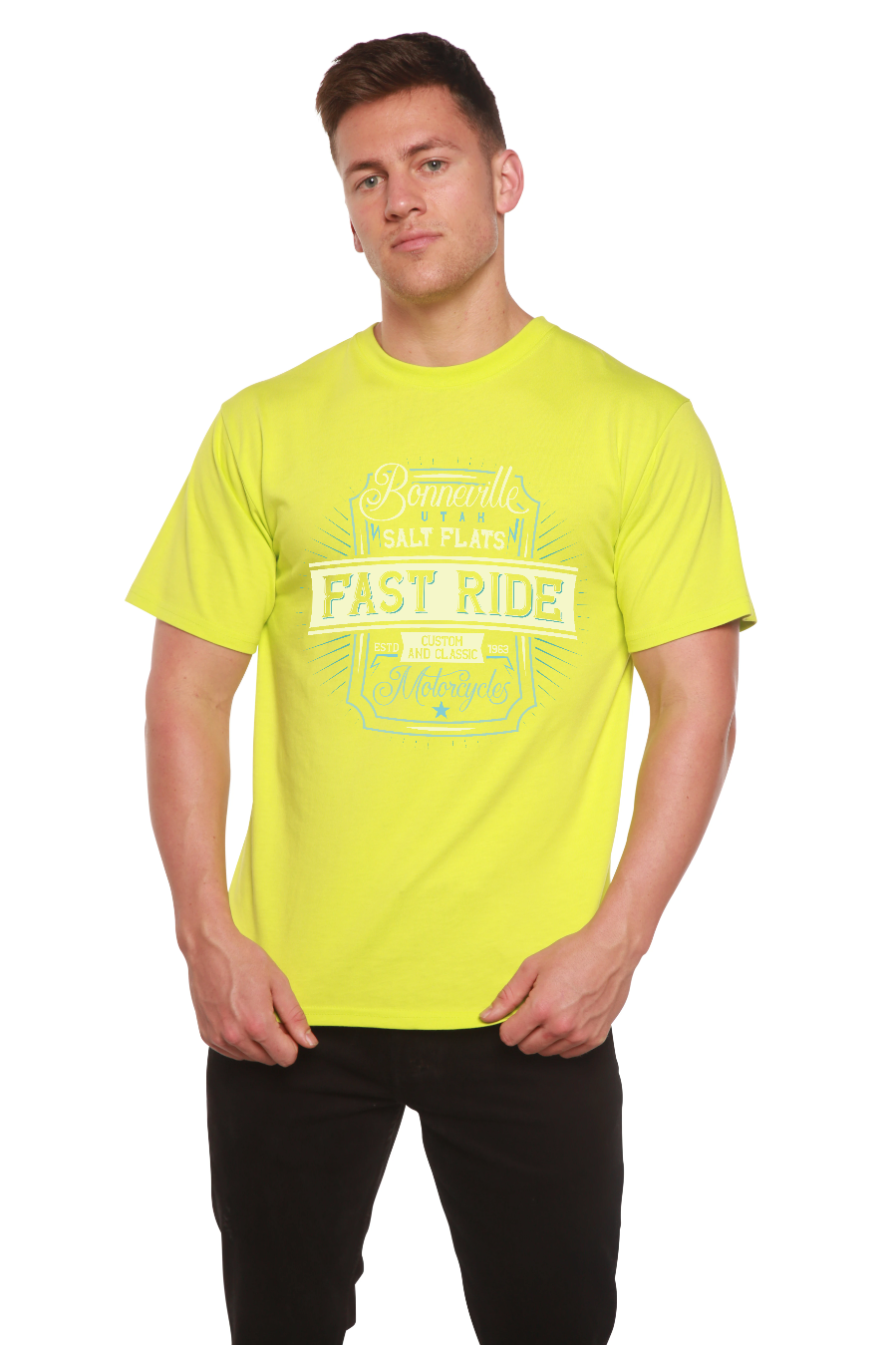 Fast Ride Men's Bamboo Viscose/Organic Cotton Short Sleeve Graphic T-Shirt