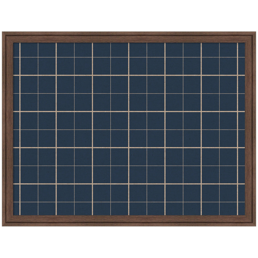 Framed Fabric Pinboard Navy Blue Plaid Wall Organization