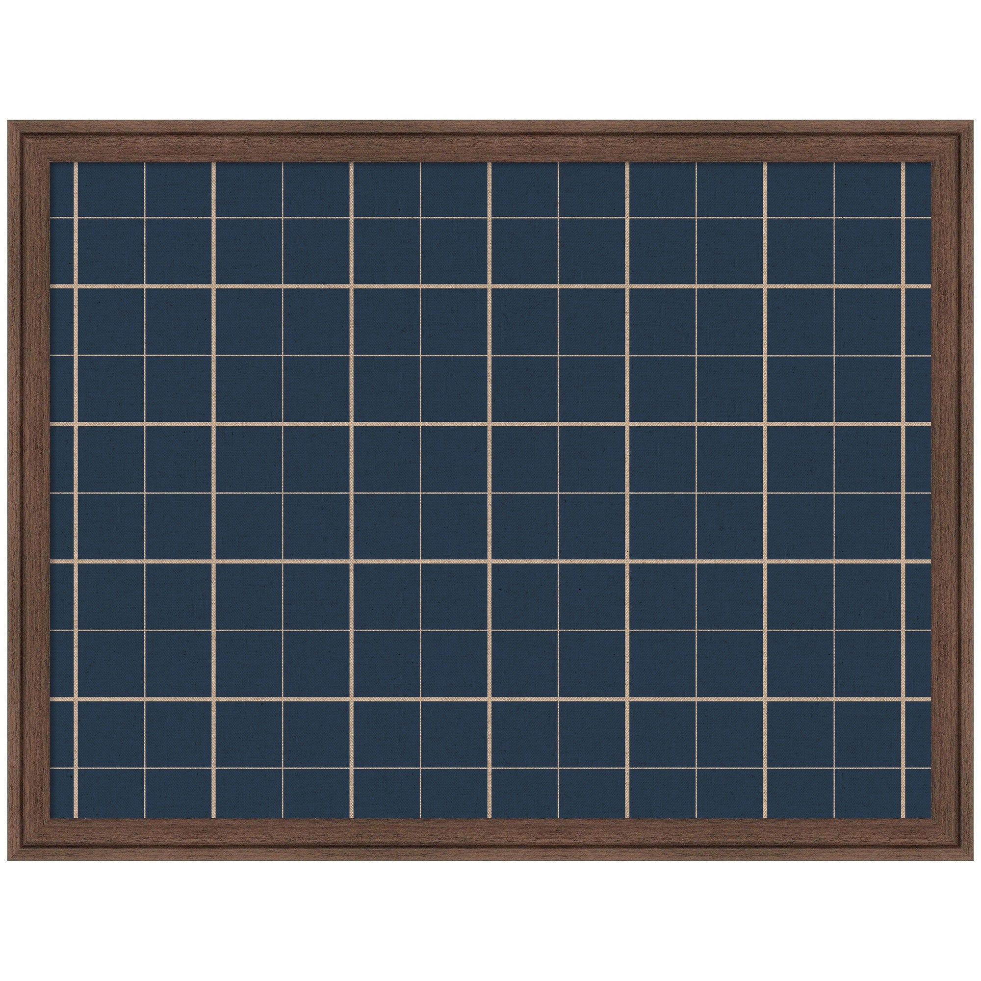 Framed Fabric Pinboard Navy Blue Plaid Wall Organization