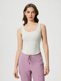 Round Neck Wide Strap Active Tank with Detachable Chest Pads