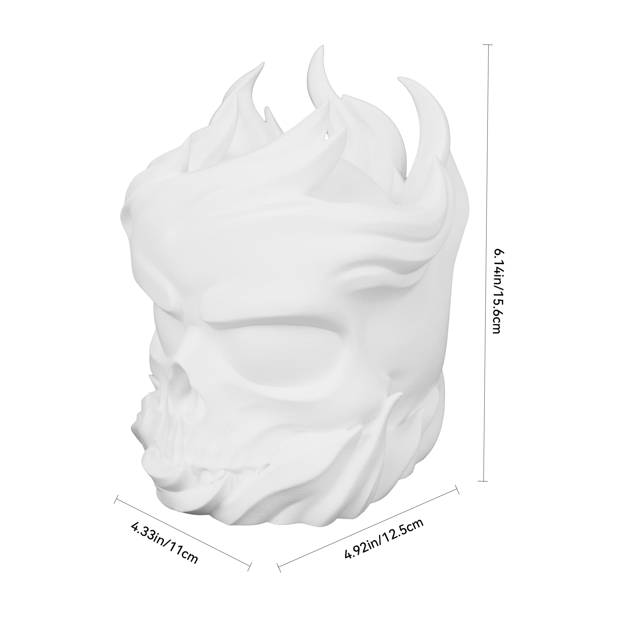 3D Printed Flame Skull Ambient Table Lamp, Warm Glow Decorative Night Light, Gothic Skull Desk Lamp For Bedroom Bookshelf Home Decor