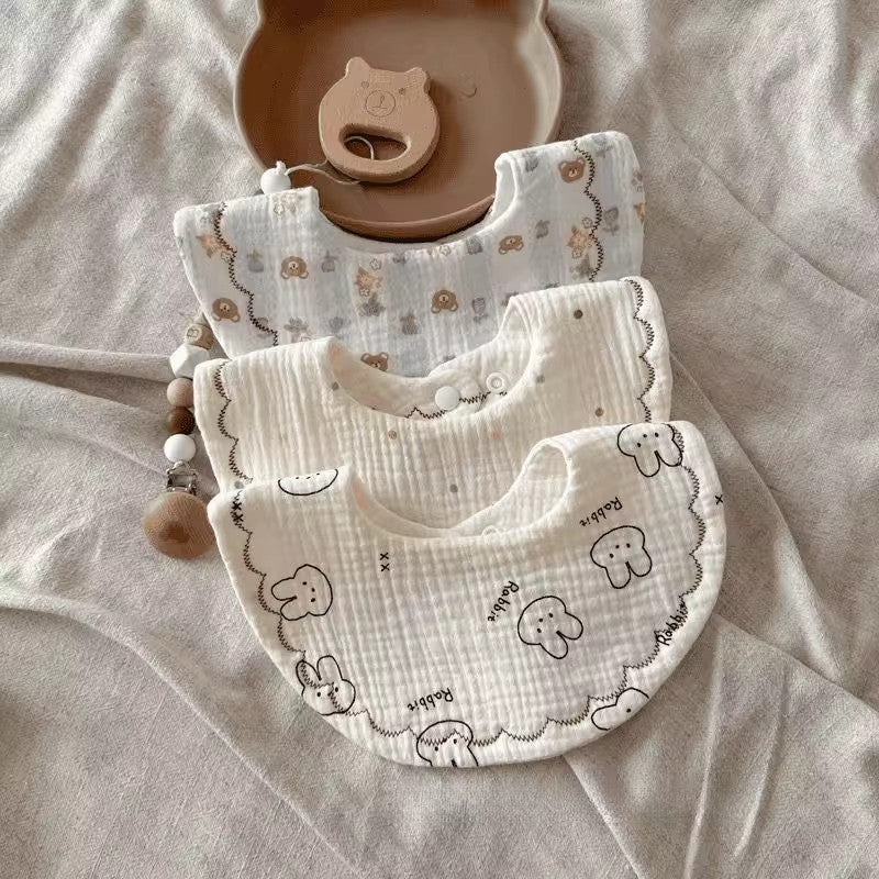 Newborn Bib For Boys And Girls Absorbent Made Of Six-layer Pure Cotton