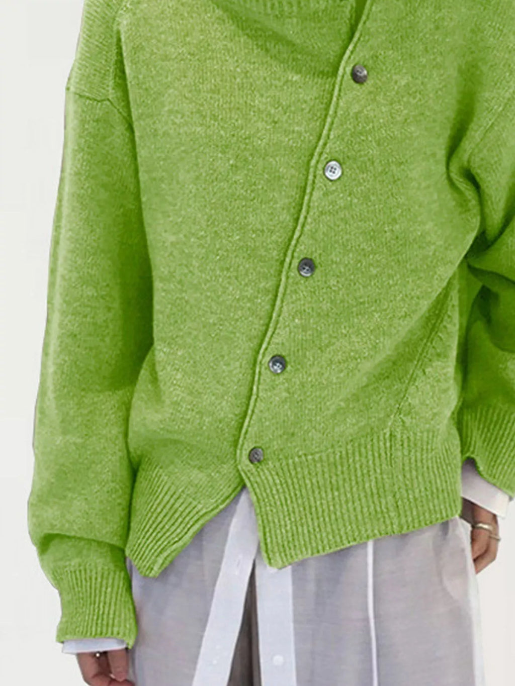 Asymmetric Button-Down Sweater