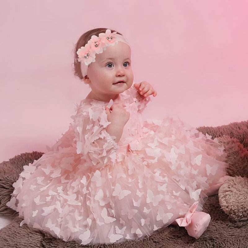 Baby And Toddler Mid-sleeve Dress Childrens Formal Gown