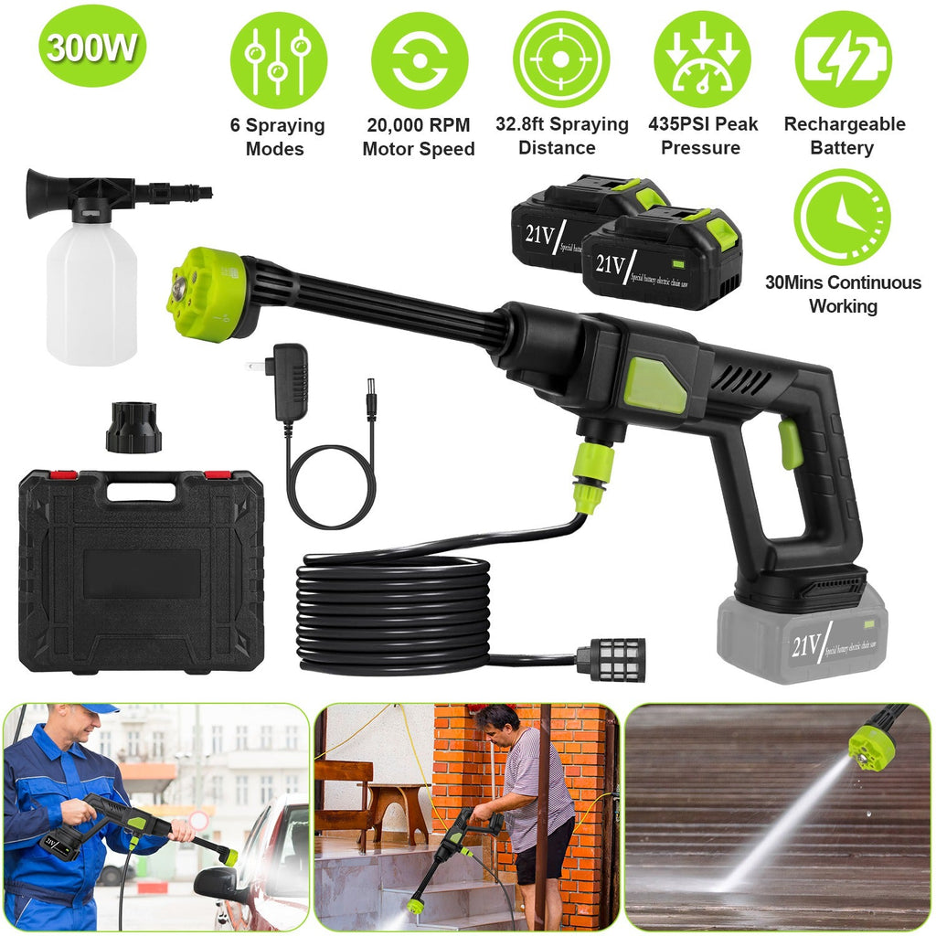 Cordless Pressure Washer with 6-in-1 Nozzle - Car Cleaner