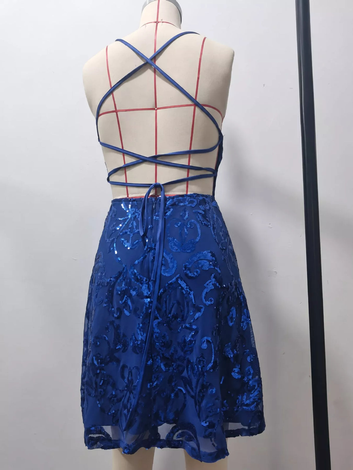 Sequin Square Neck Mini Dress