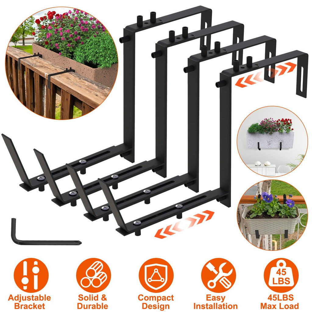Adjustable Planter Box Brackets for Windowsills