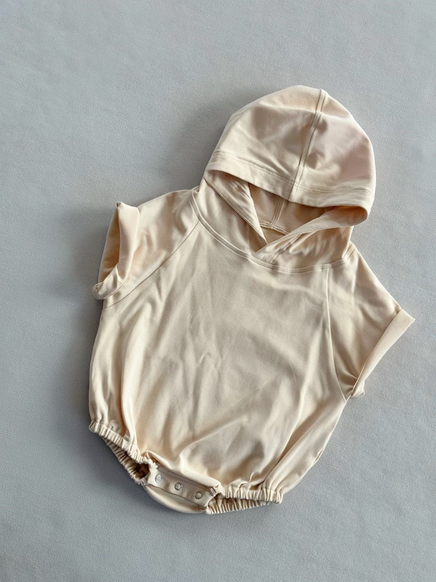 Baby Cute Candy-Colored Hooded Cotton Romper