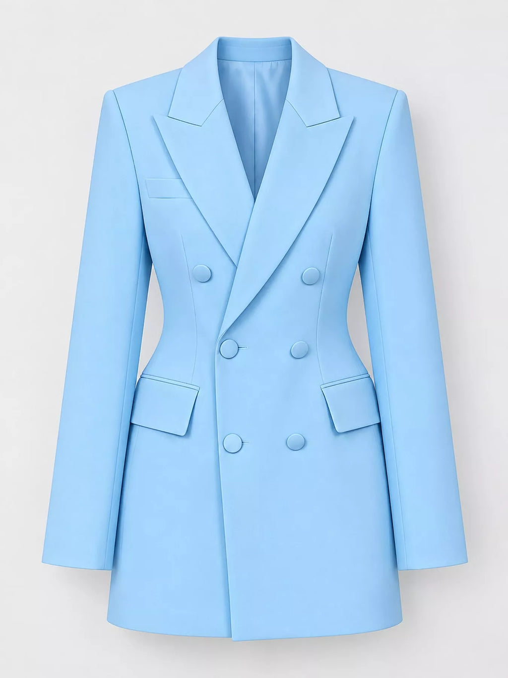 Full Size Double-Breasted Slim-Fit Blazer Plus Size
