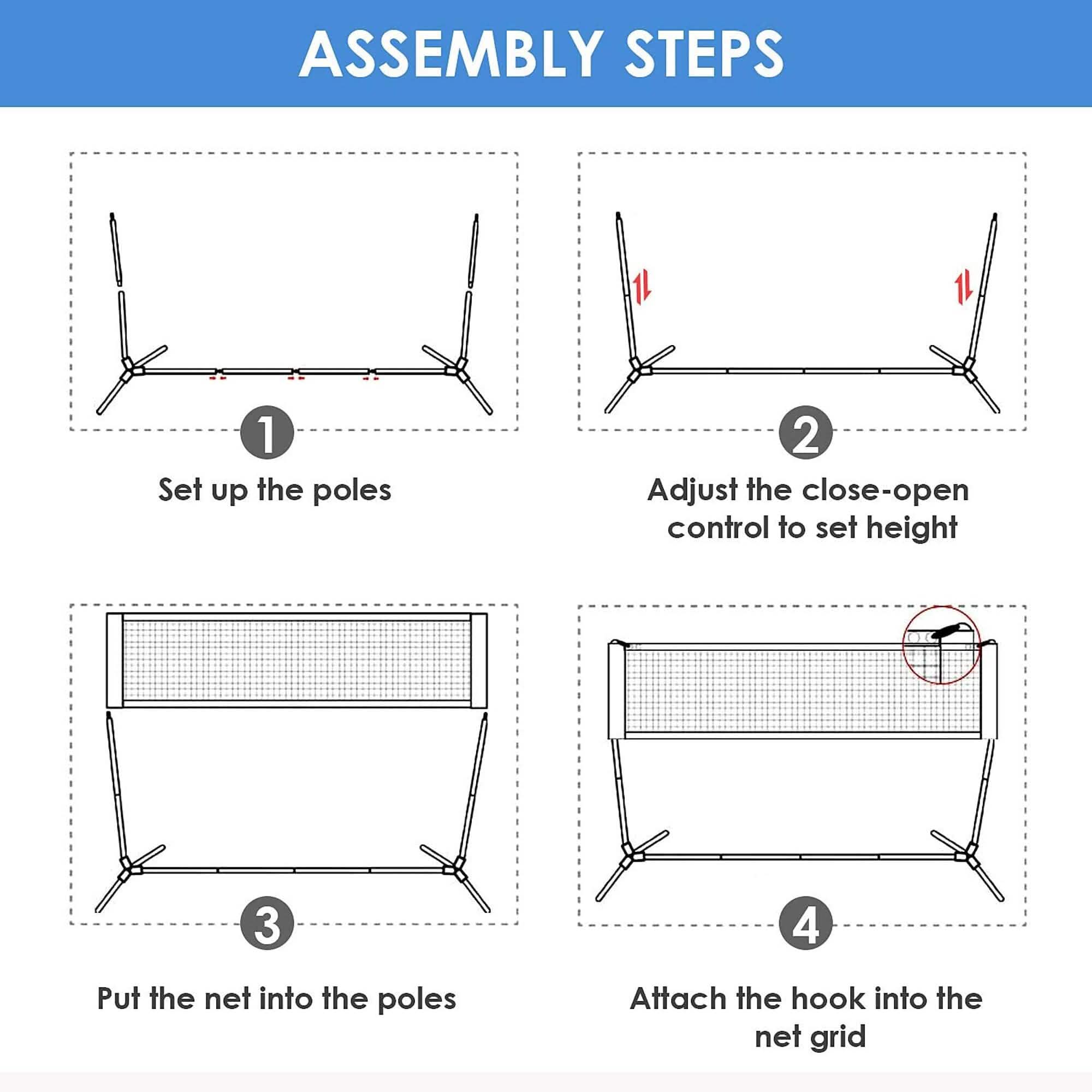 Femor FS051 10ft. Height Adjustable Volleyball Net