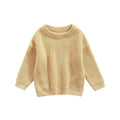 Girls' Solid Color Crew Neck Casual Sweater