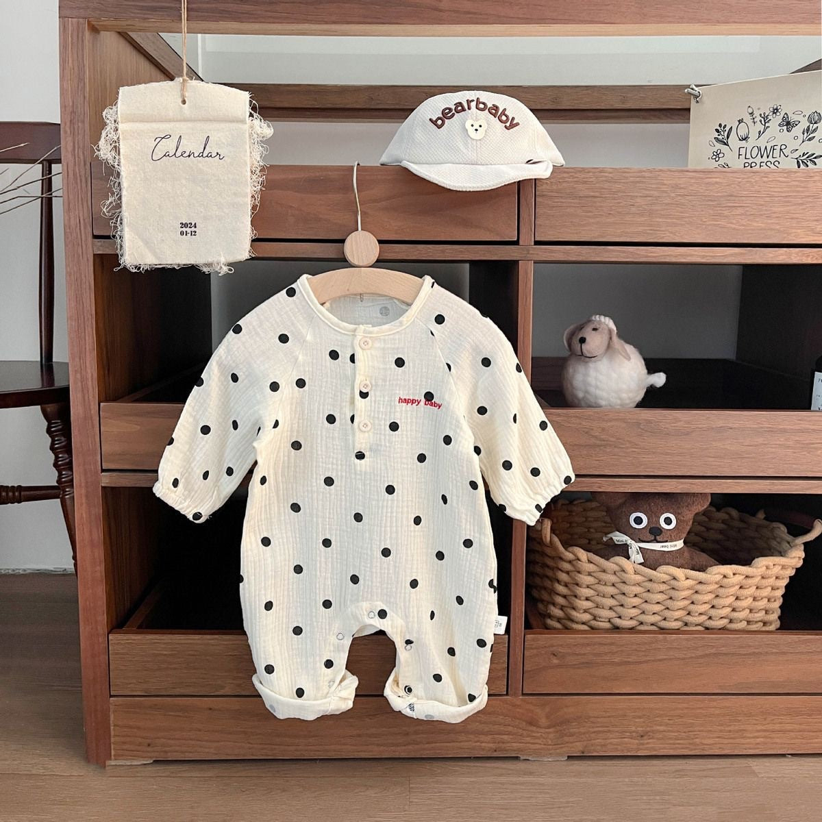 Stylish Polka-dot Romper For Baby Boys And Girls