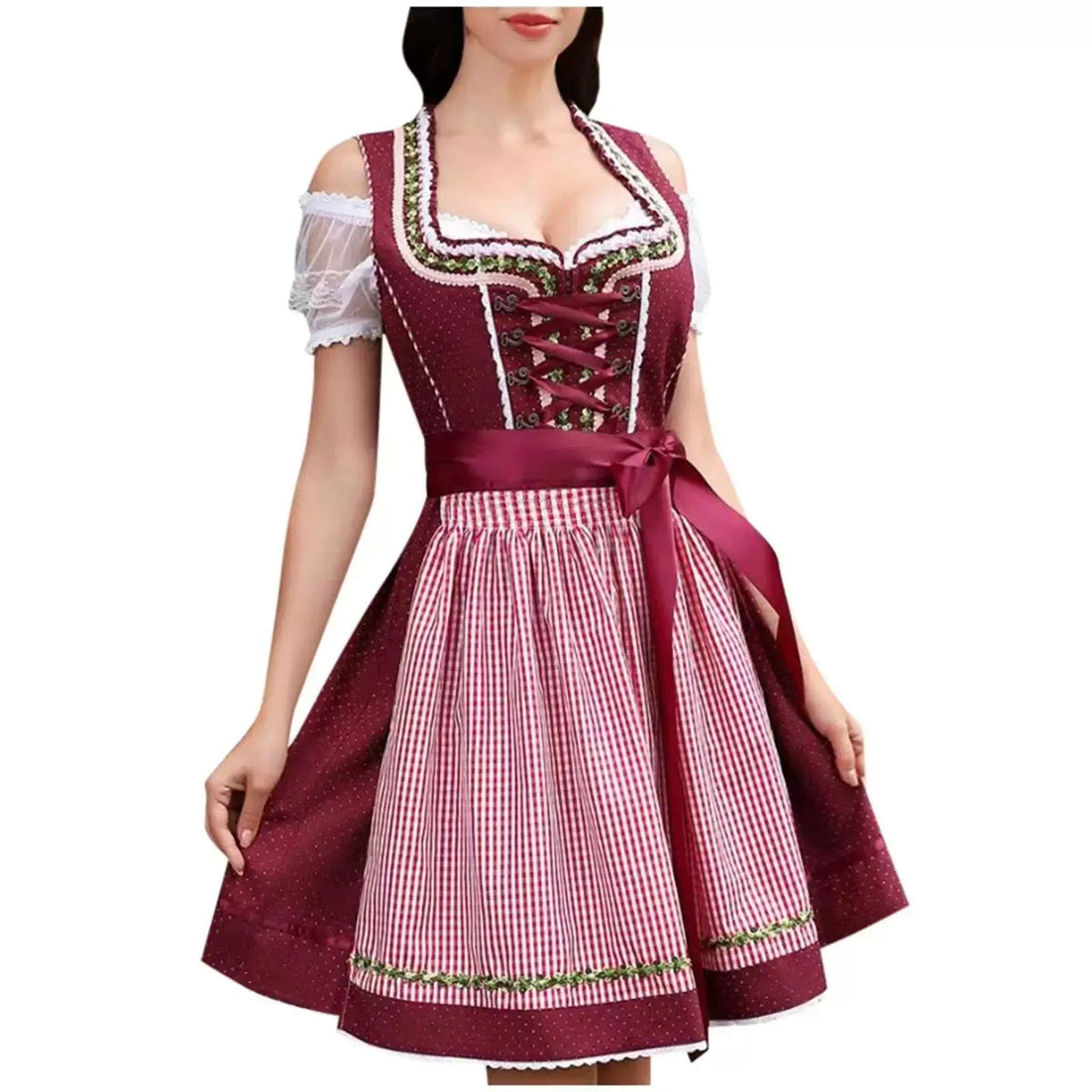 Dirndl Dress Oktoberfest Women Costume Bavarian Traditional