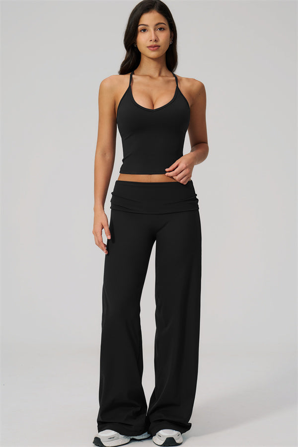 The Daring Tank Top Straight Leg Pants 2-Piece Set