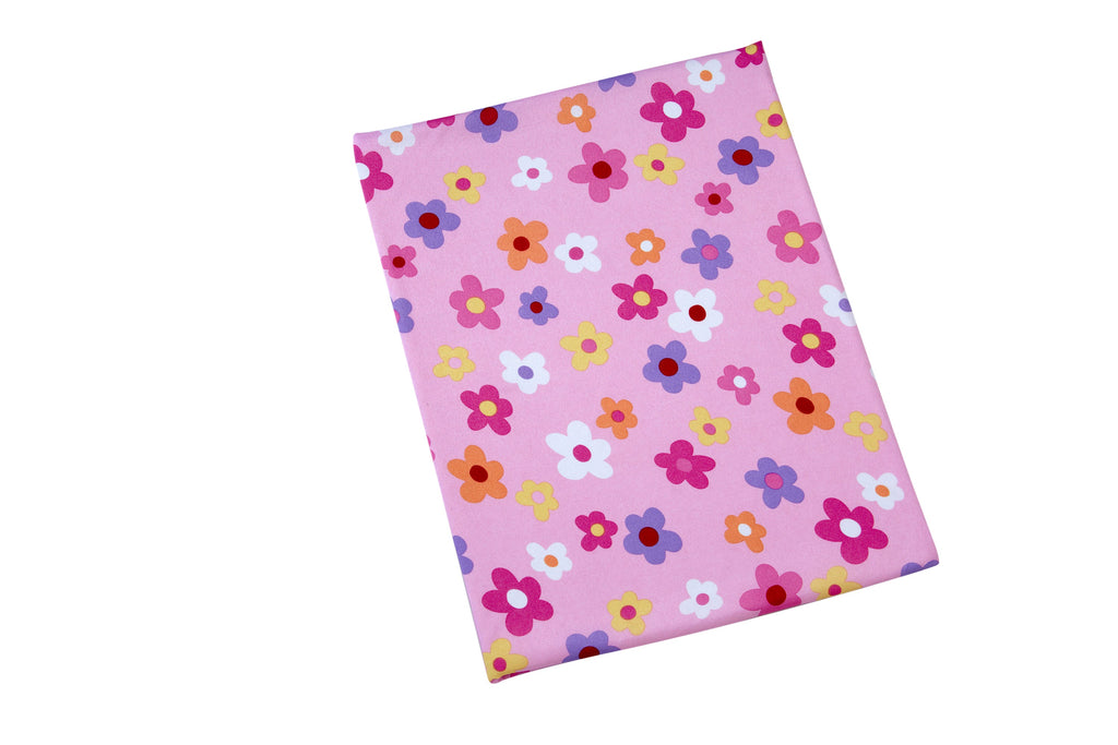 Everything Kids Fairytale Pink, Green and Teal, Castle, Frog, Flowers 4 Piece Toddler Bed Set - Comforter, Fitted Bottom Sheet, Flat Top Sheet, Reversible Pillowcase
