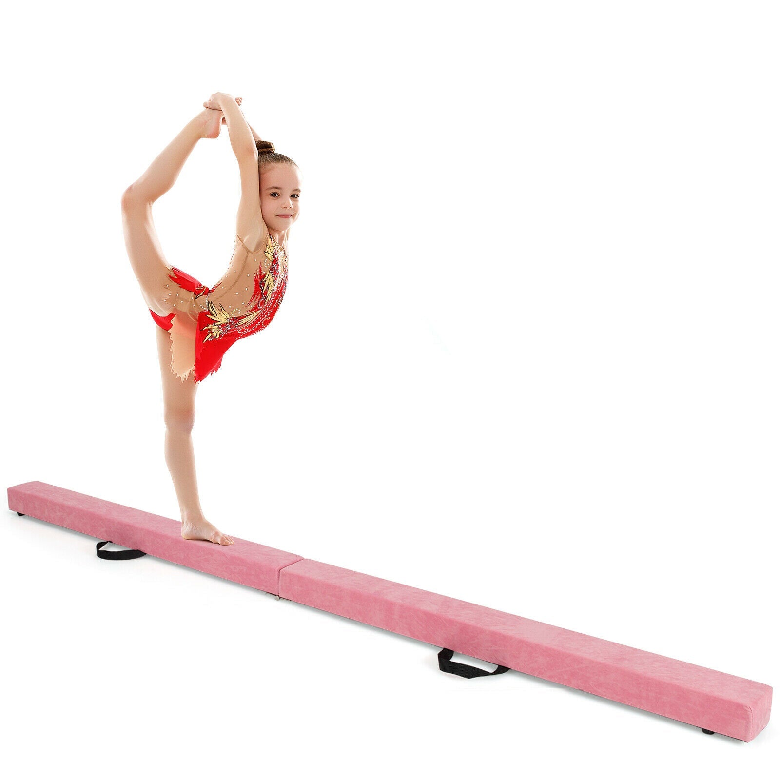 7 Feet Folding Portable Floor Balance Beam with Handles for Gymnasts