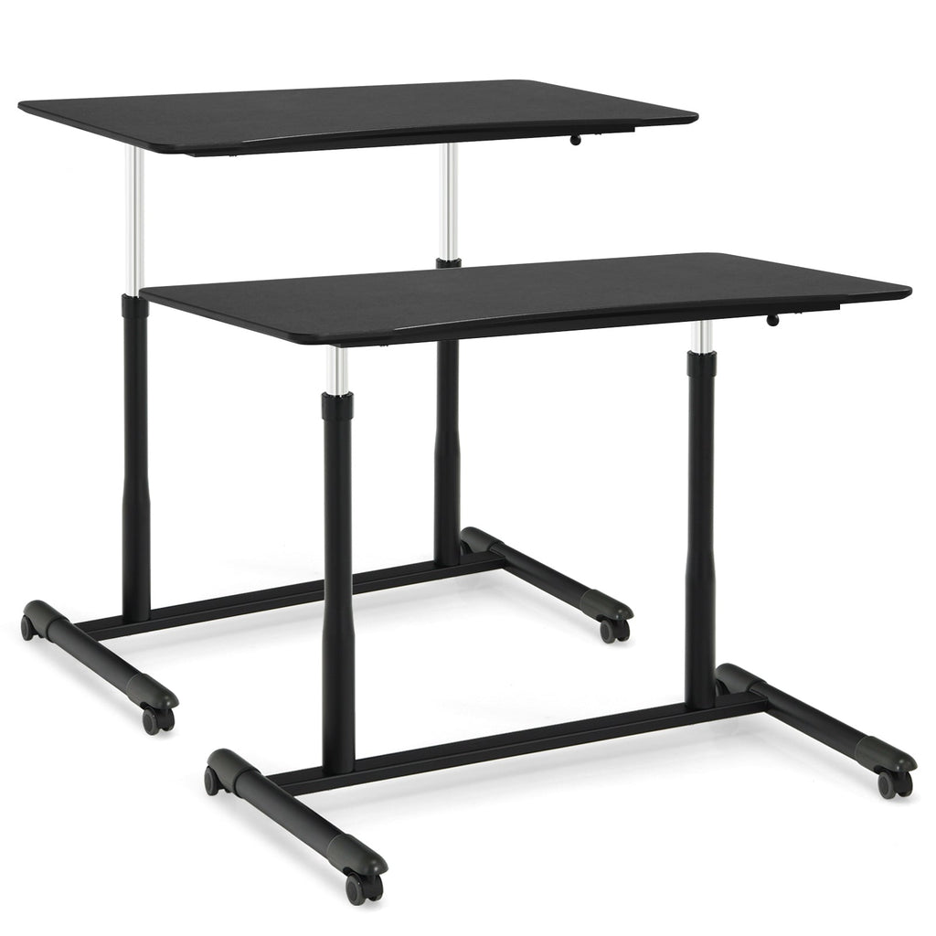 Height Adjustable Computer Desk Sit to Stand Rolling