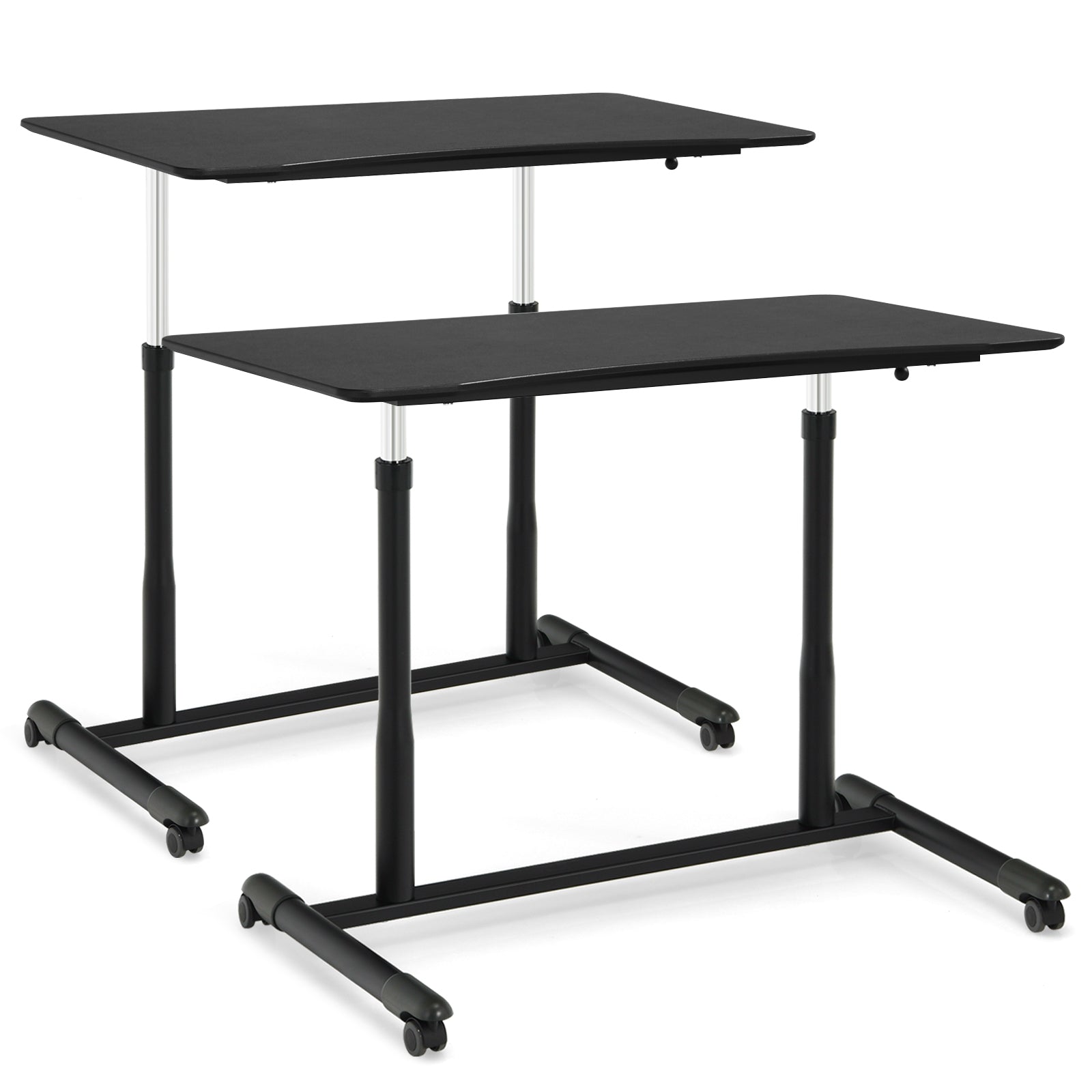 Height Adjustable Computer Desk Sit to Stand Rolling