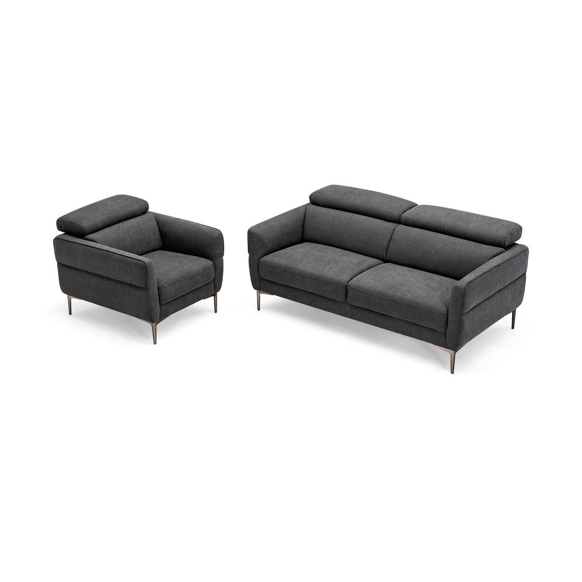 Modern Couched Sofa set with Adjustable Headrest