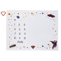 Superman White and Red Power, Icon, and Stars Milestone Baby Blanket