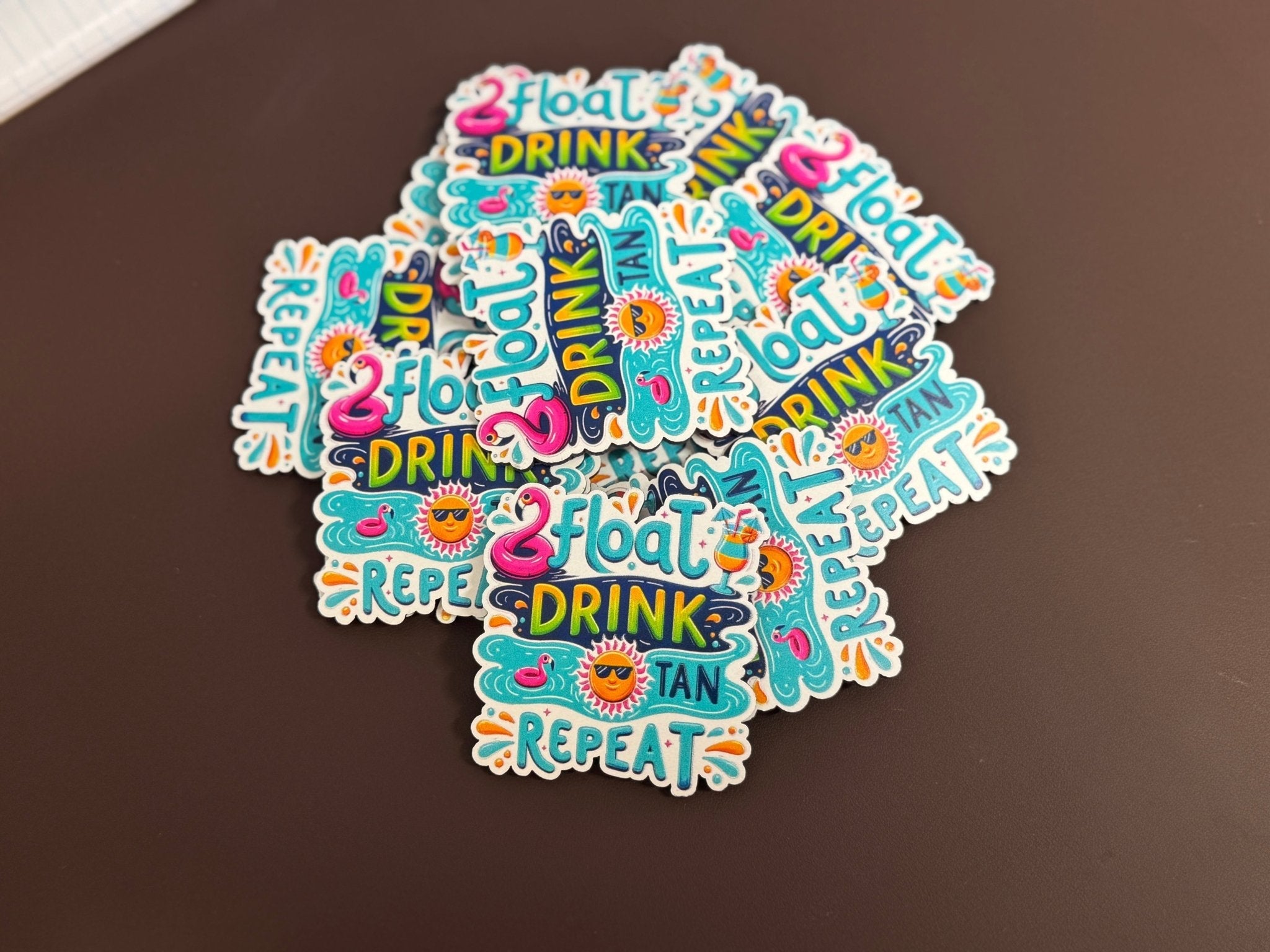 Float, Drink, Tan, Repeat UV Printed Patches