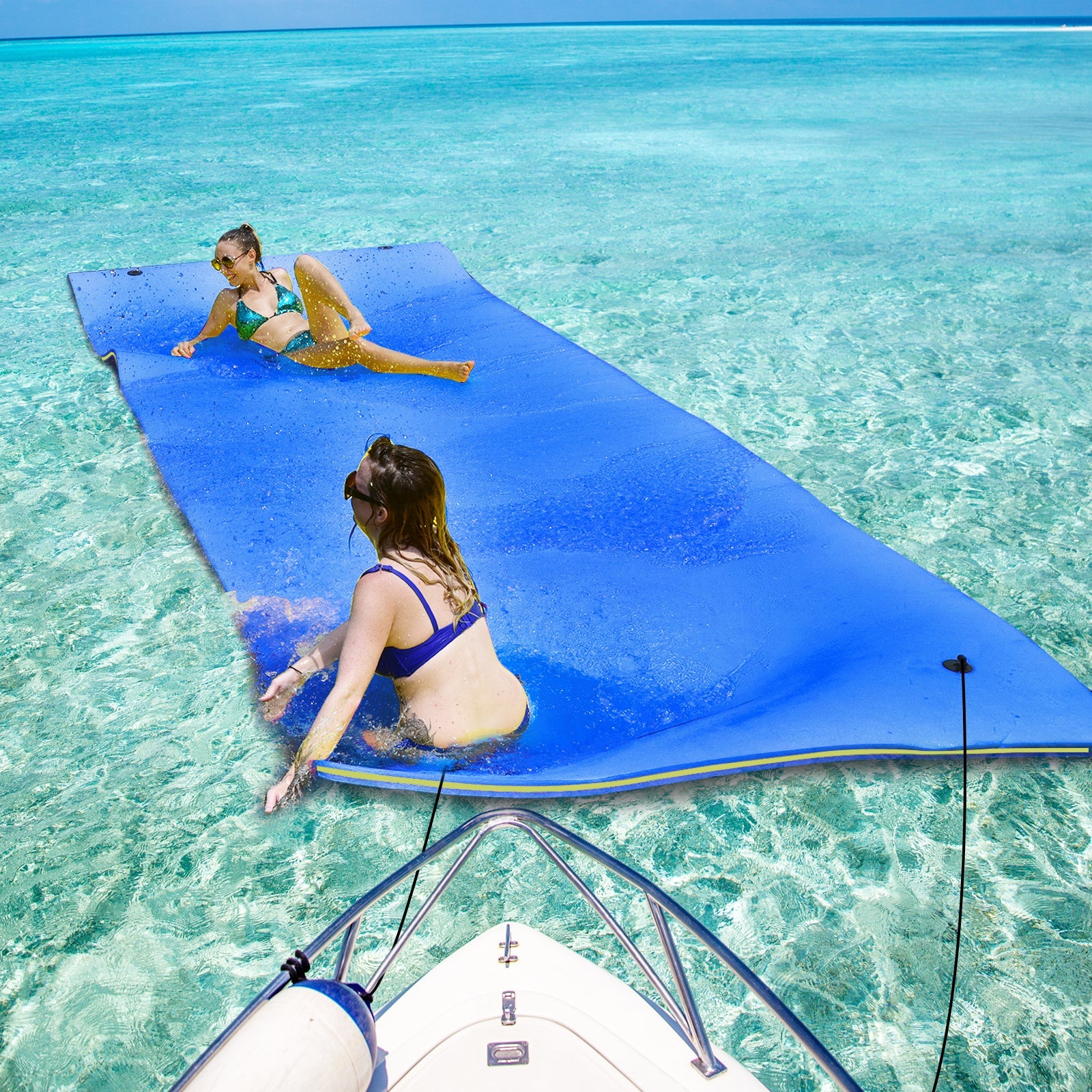 9' x 6' 3 Layer Floating Water Pad Foam Mat