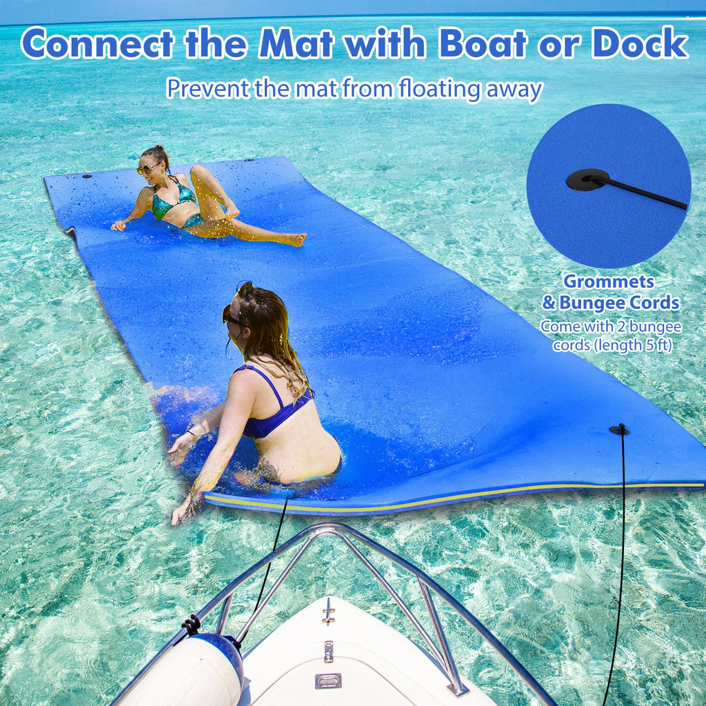 9' x 6' 3 Layer Floating Water Pad Foam Mat