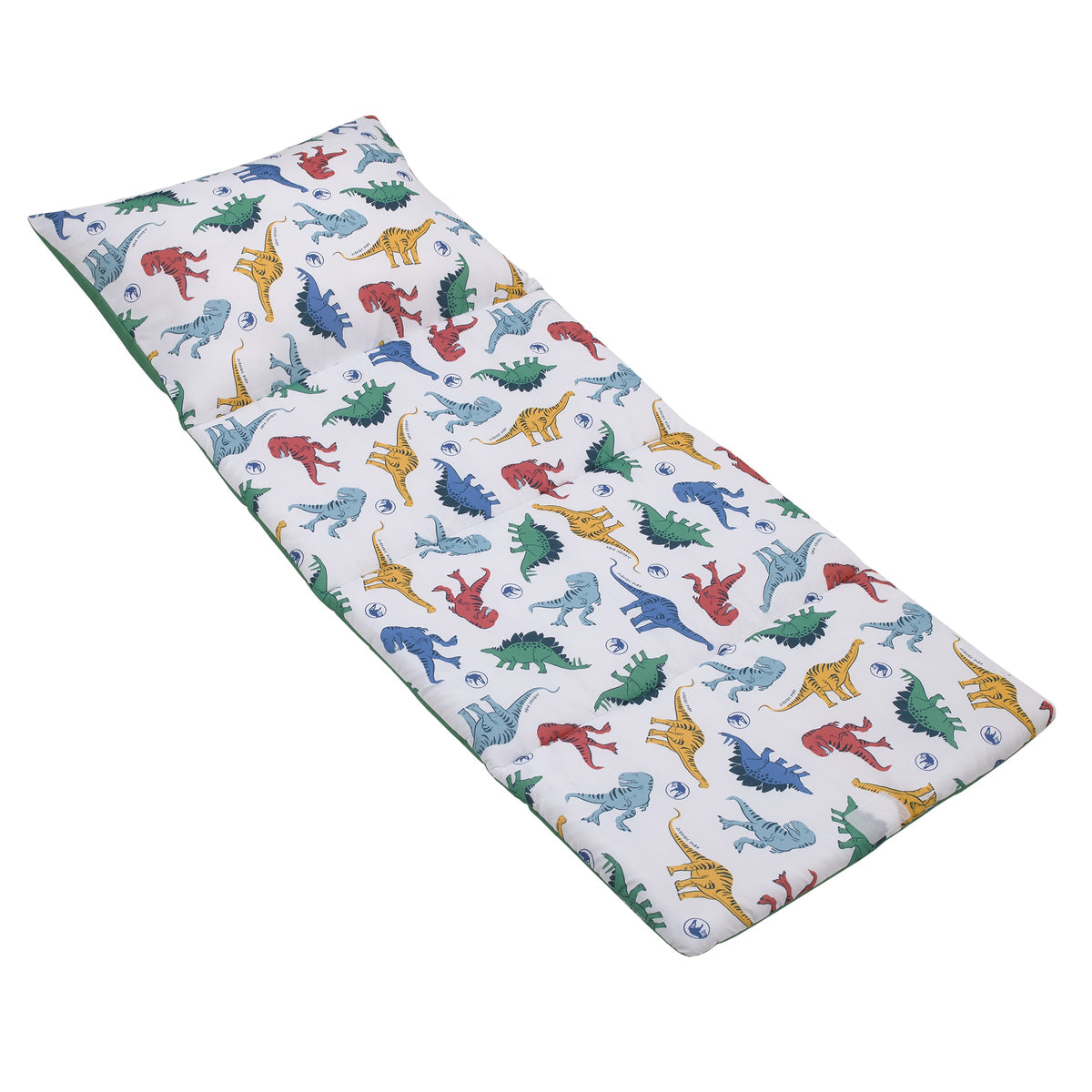 Jurassic World Wild and Free Green, Blue, and Yellow Dinosaur Deluxe Easy Fold Toddler Nap Mat