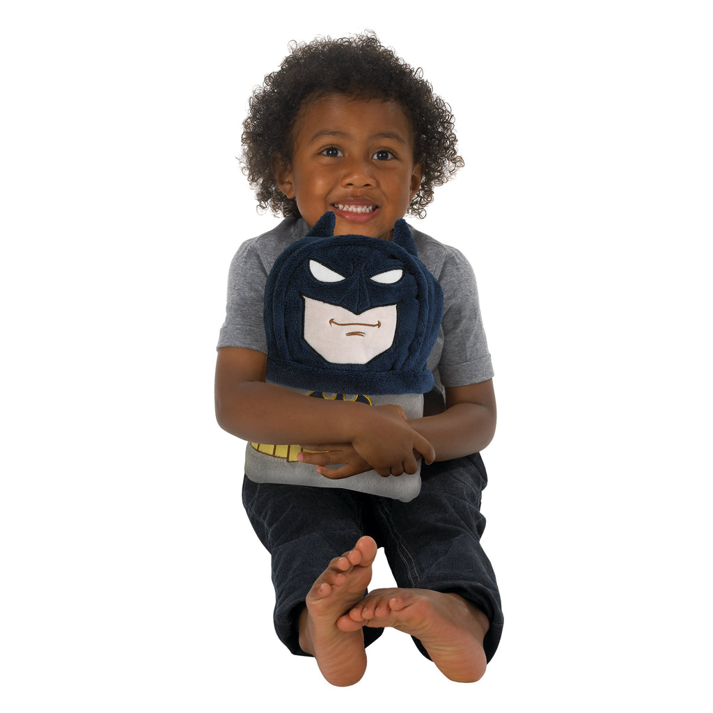 Batman The Caped Crusader Navy, Gray and Yellow Batman Character Shaped Blanket