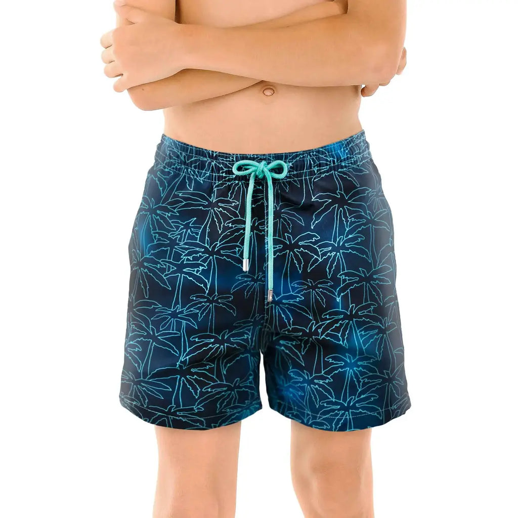 Foggy Palms Boys Hybrid Short, Swim and Play Trunk