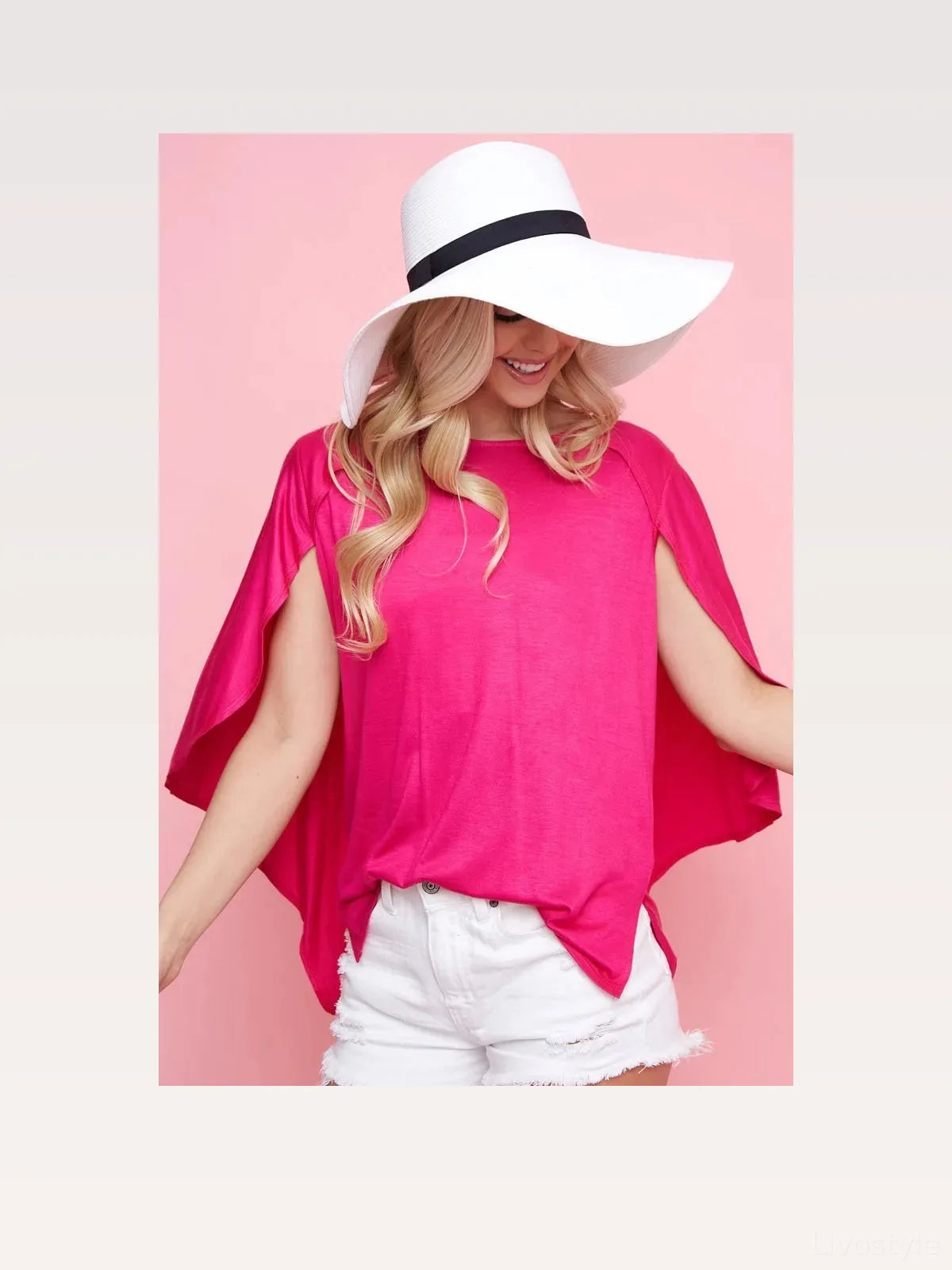 Oversized Top with Fold-Over Back Design
