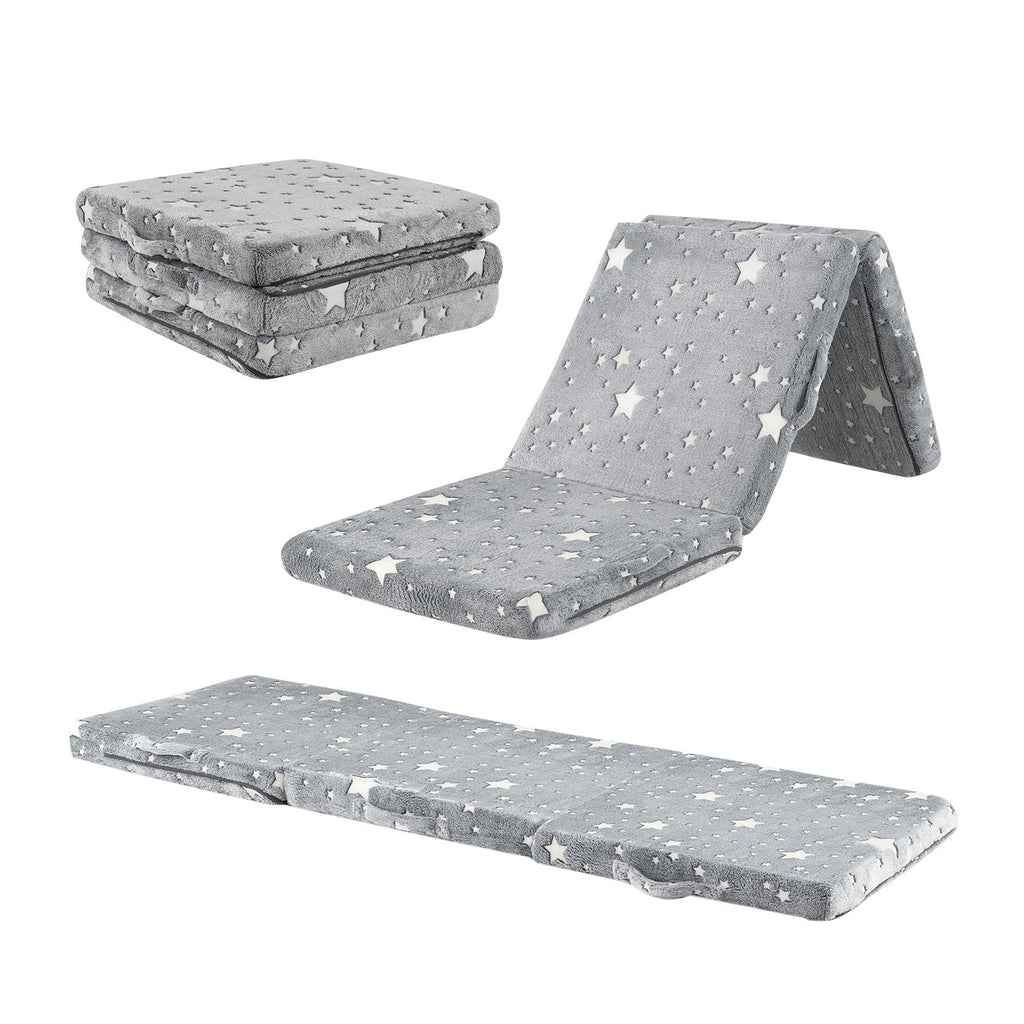 Foldable Floor Mattress for Kids with Washable Flannel Cover