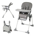 Foldable High Chair with Footrest and Detachable Tray