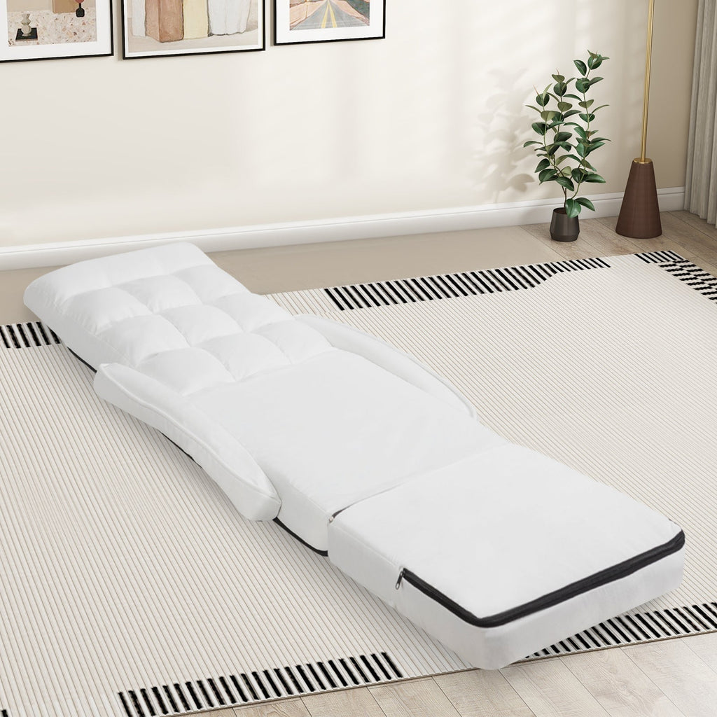 Folding Lazy Floor Chair Sofa with Armrests and Pillow