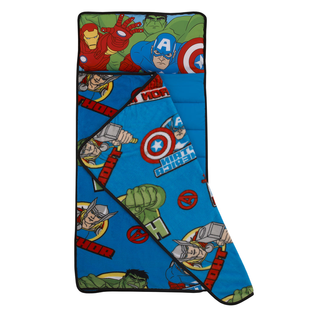 The Avengers I Am A Hero Blue, Green, Red, and Yellow Toddler Nap Mat